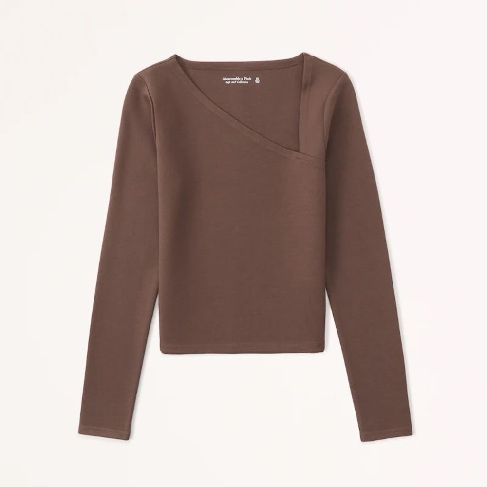 Abercrombie & Fitch Long-Sleeve Asymmetrical Ponte Top Size Small
